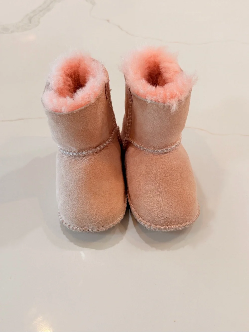 UGG Kids Soft Pink Sheepskin Booties